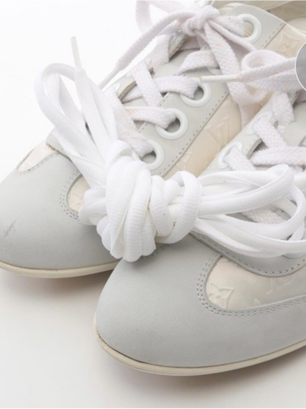 Louis Vuitton White and Light Gray Women's Sneakers